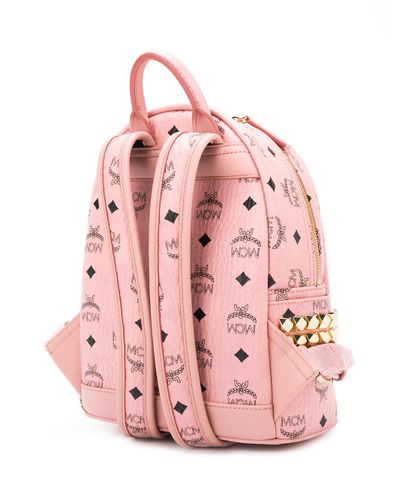 mcm mini pink leather backpack