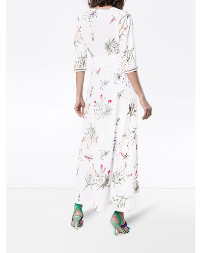 We Are Leone Synthetic Provence Floral Embroidered Maxi Robe in White ...