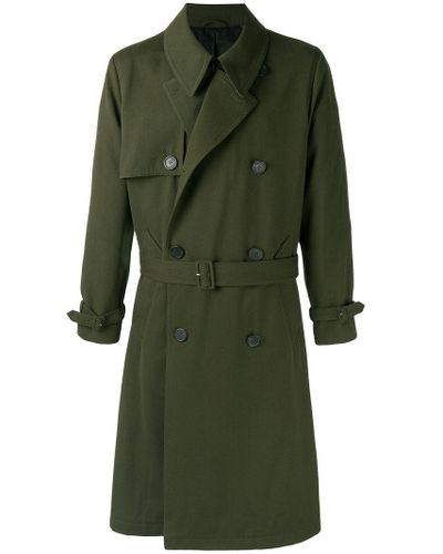 AMI Wool Oversized Trench Coat in Green for Men | Lyst Canada