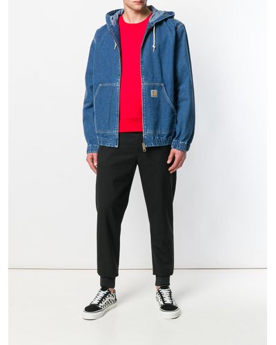 white hooded denim jacket