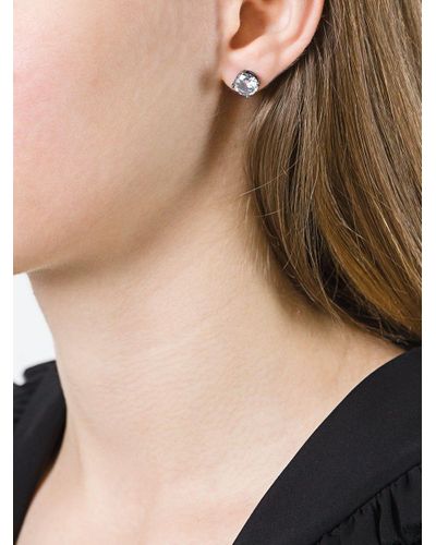 Bottega Veneta Crystal Stud Earrings in Metallic - Lyst