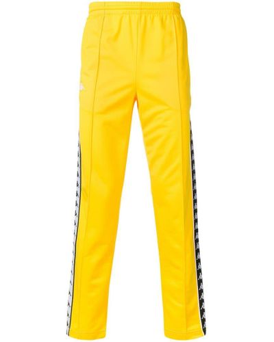 Kappa Logo Tape Detail Track Pants in Yellow for Men - Lyst