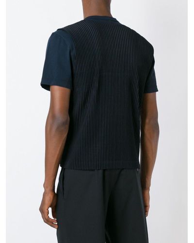 Homme Plissé Issey Miyake Pleated Striped Waistcoat in Blue (Black) for ...