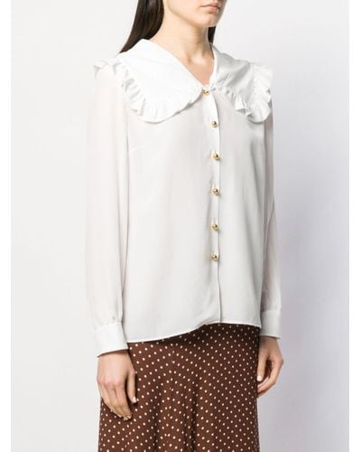 white frill collar shirt