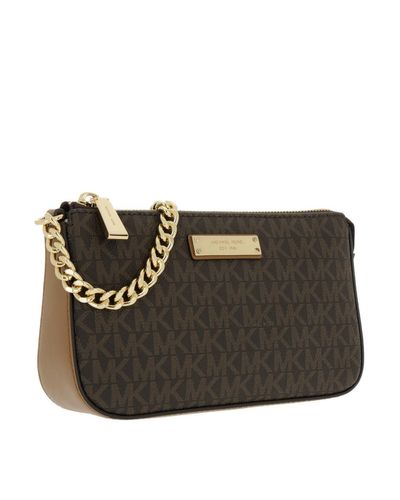 michael kors pouches chain pochette brown