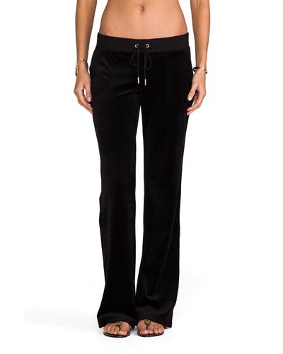 Juicy Couture Velour Bling Bootcut Pant in Black | Lyst