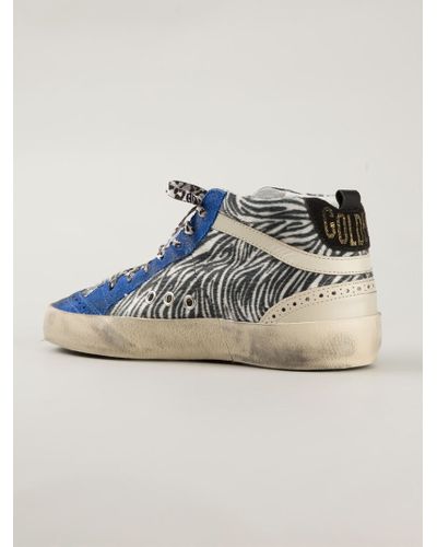Golden Goose Mid Star Zebra-Print Sneakers - Lyst