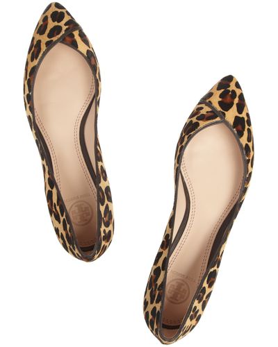 tory burch leopard calf hair flats