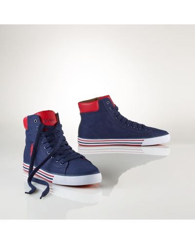 Polo Ralph Lauren Harvey Canvas Sneaker in Blue for Men - Lyst