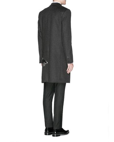 Download Givenchy Love Wall Print Wool-cashmere Coat in Grey (Gray ...