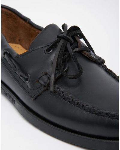Sebago Horween Docksides Boat Shoes in Black for Men - Lyst