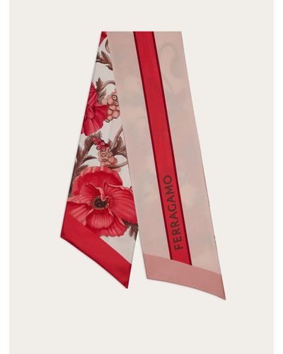 Ferragamo Poppies print silk bandeau - Rouge