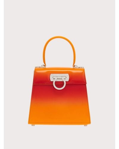 Ferragamo Women Iconic Top Handle Bag With Airbrush (s) - Orange