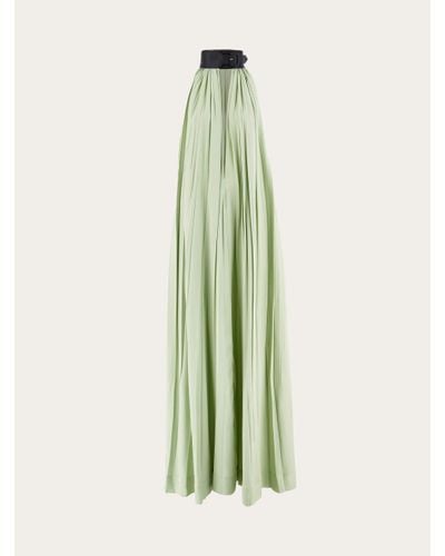 Ferragamo Damen Kleid Mit Kontrastkragen Grün