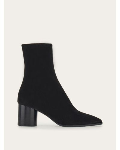 Ferragamo Ankle Boot With Squared Toe - Black