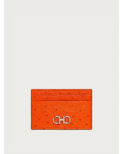 Ferragamo Gancini Credit Card Holder - Orange