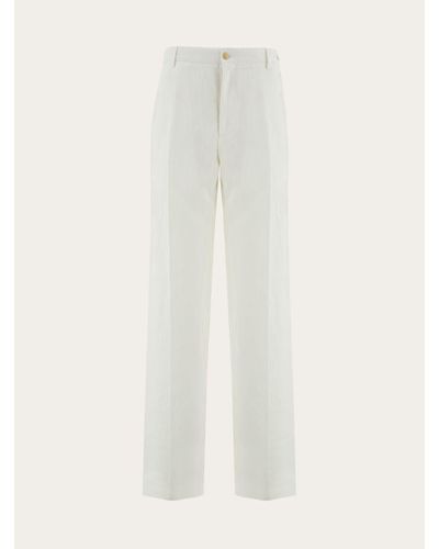 Ferragamo Silk And Viscose Tailored Trouser - White