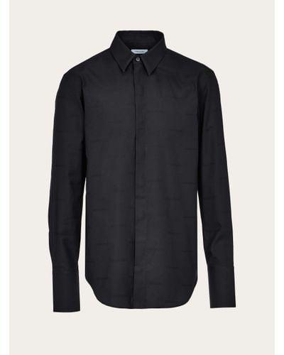 Ferragamo Long Sleeved Sports Shirt - Black