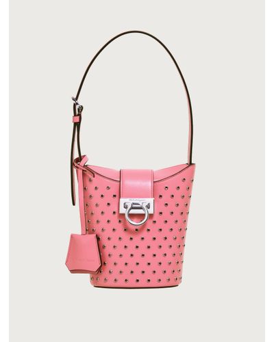 Ferragamo Studded Trifolio Shoulder Bag - Pink