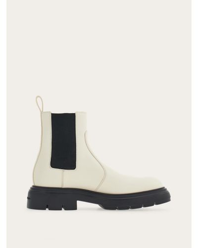 Ferragamo Chelsea Boot With Chunky Sole - White