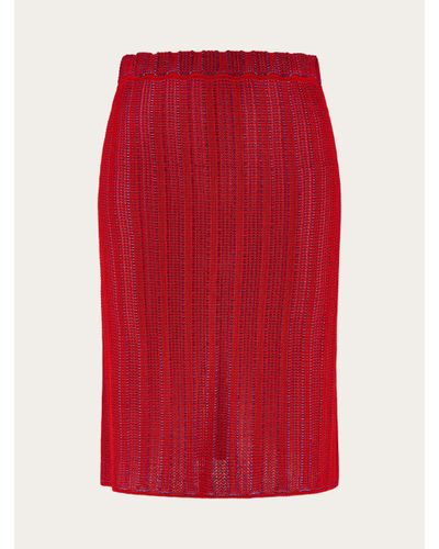 Ferragamo Knitted Mini Skirt - Red