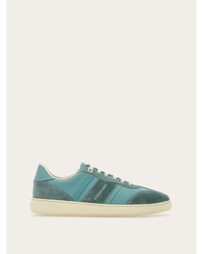 Ferragamo Low-top Sneaker With Logo - Green