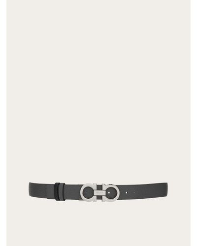 Ferragamo Reversible and adjustable Gancini belt - Blanc