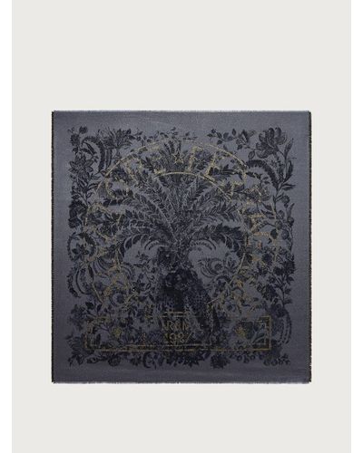 Ferragamo Schultertuch mit jaguar-print - Grau