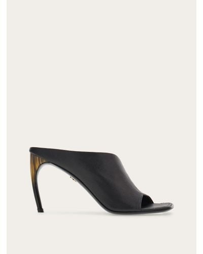 Ferragamo Curved heel slide - Noir