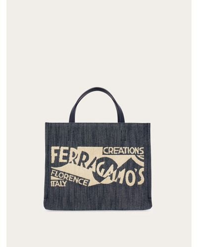 Ferragamo Tote Bag With Logo (s) - Blue