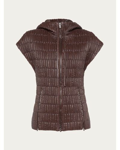 Ferragamo Sleeveless Quilted Jacket - Brown