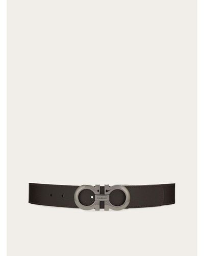 Ferragamo Reversible and adjustable Gancini belt - Blanc