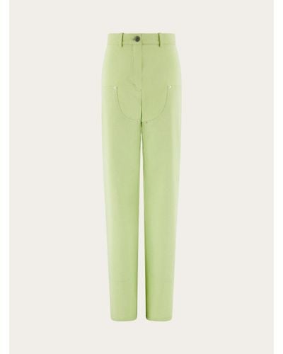 Ferragamo High Waist Carpenter Trousers - Green