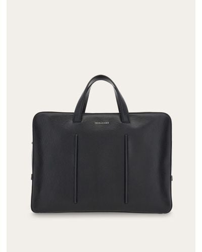 Ferragamo Dual Pocket Business Bag - Black