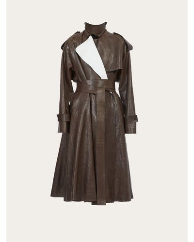 Ferragamo Nappa trench - Marron