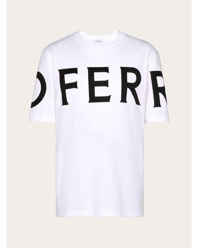 Ferragamo T-shirt manica corta con logo grafico - Bianco