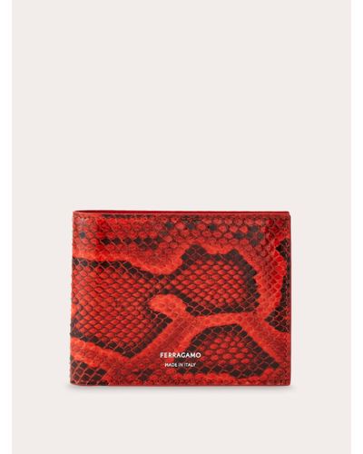 Ferragamo Herren Brieftasche aus Pythonleder - Rot