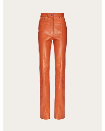 Ferragamo Nappa five pocket trouser - Orange