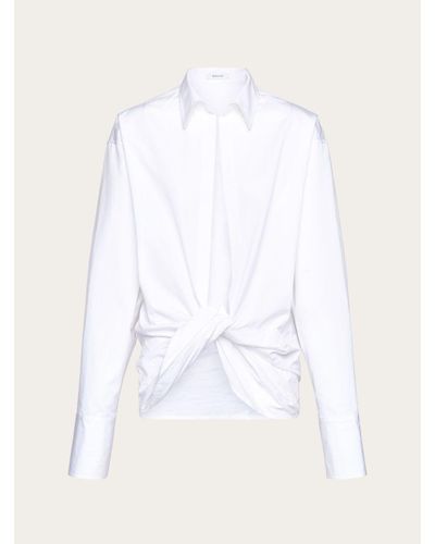 Ferragamo Damen Bluse mit Knoten - Weiß