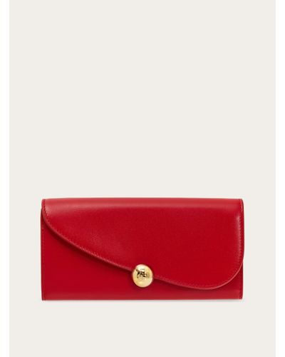 Ferragamo Asymmetrical Flap Wallet - Red