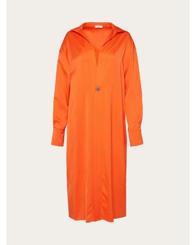 Ferragamo Vestido camisero - Naranja