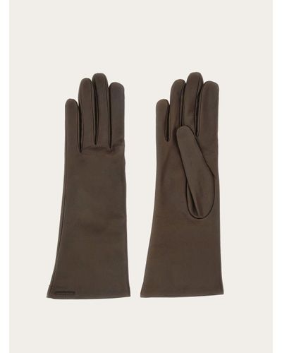 Ferragamo Long Nappa Gloves - Brown