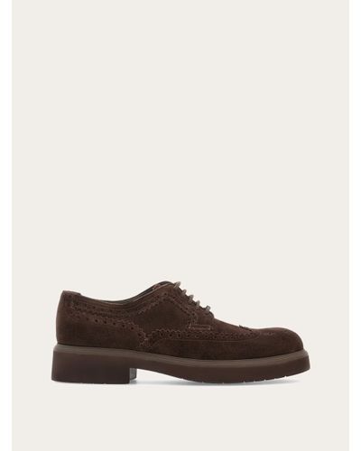 Ferragamo Derby With Perforated Detailing .5 - Brown