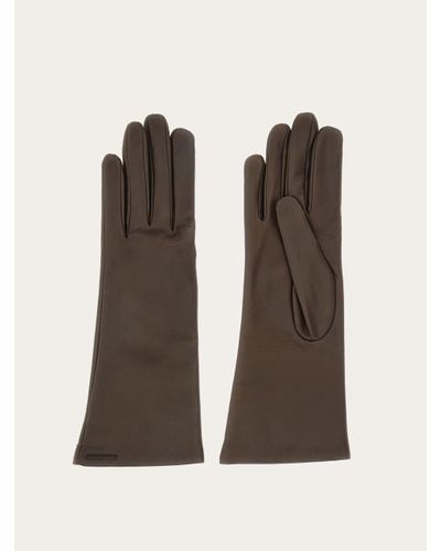 Ferragamo Long Nappa Gloves - Brown