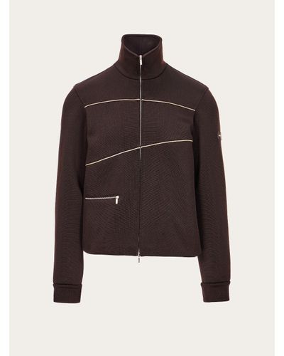 Ferragamo Sporty blouson with piping - Marron