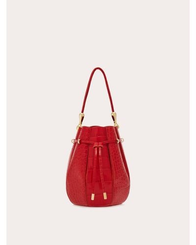Ferragamo Bucket Bag With Inlays (S) - Red