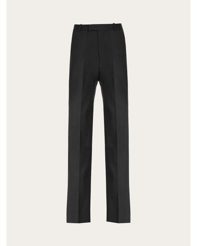 Ferragamo Flat Front Tailored Trouser - Black