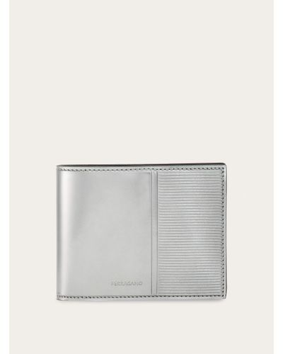 Ferragamo Wallet With Knurled Detailing - Grey