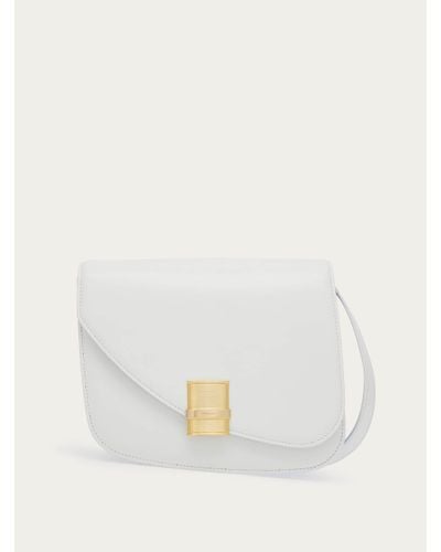 Ferragamo Fiamma Crossbody Bag (m) - White