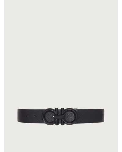 Ferragamo Reversible and adjustable Gancini belt - Blanc